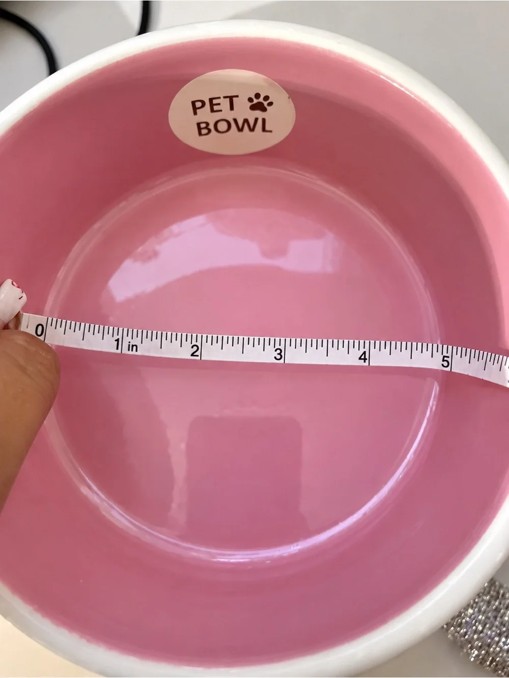 Rockybear Pet Ceramic Dog Cat Bowls Pink Teddy Bear Set of 2 New